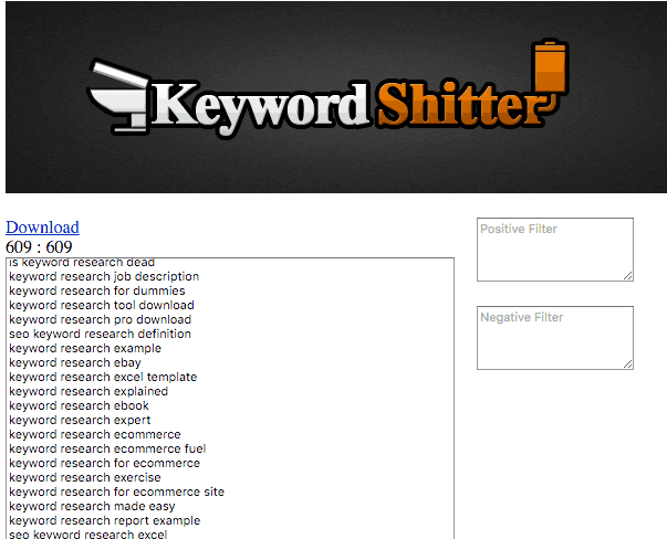 Keyword shitter the bulk keyword tool